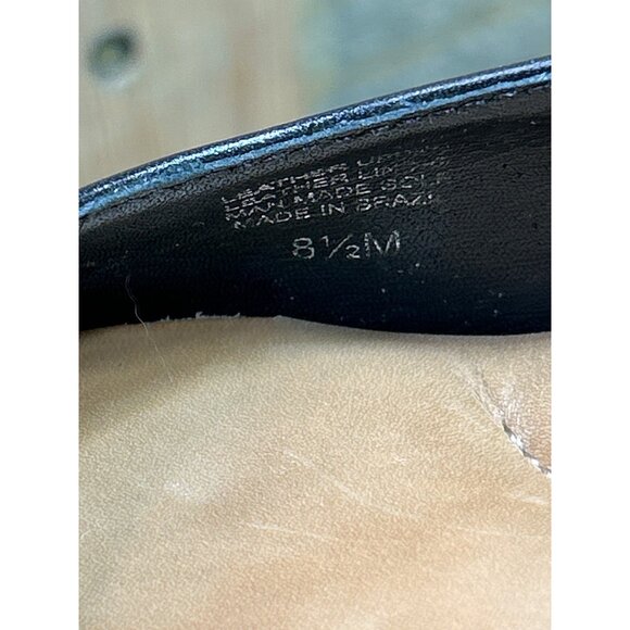 Nurture Black Leather Wedge Shoes Grove001 Womens Size 8.5 Comfortable Cushioned - Picture 6 of 9